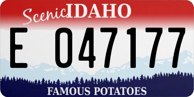 ID license plate E047177