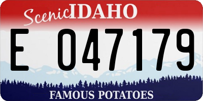 ID license plate E047179