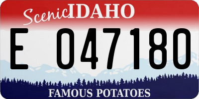 ID license plate E047180