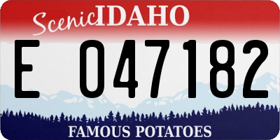 ID license plate E047182