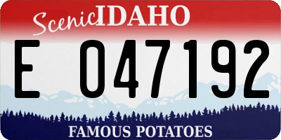 ID license plate E047192