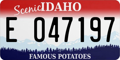 ID license plate E047197