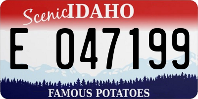 ID license plate E047199