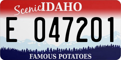 ID license plate E047201