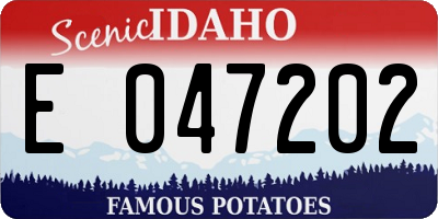 ID license plate E047202