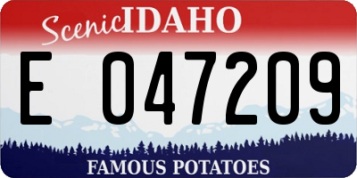 ID license plate E047209
