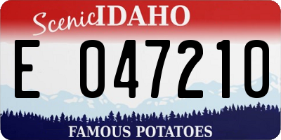 ID license plate E047210