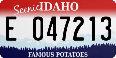 ID license plate E047213