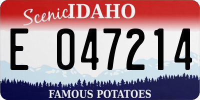 ID license plate E047214