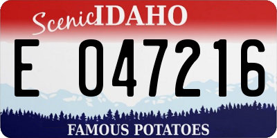 ID license plate E047216