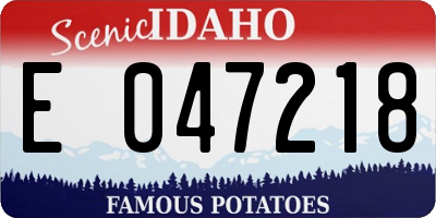ID license plate E047218