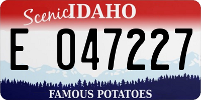 ID license plate E047227