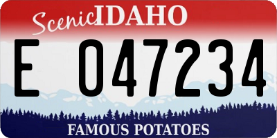 ID license plate E047234