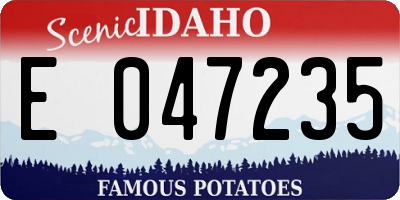 ID license plate E047235