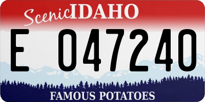 ID license plate E047240