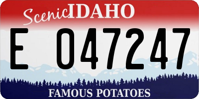 ID license plate E047247