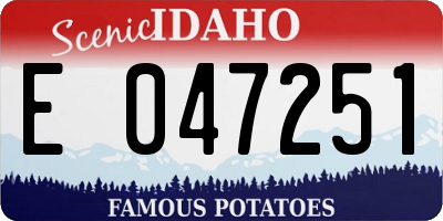 ID license plate E047251