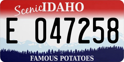 ID license plate E047258