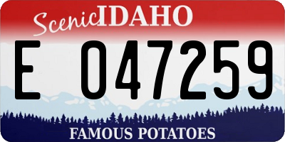 ID license plate E047259