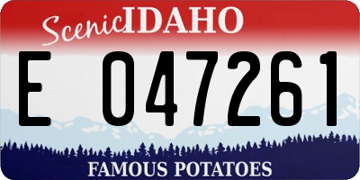 ID license plate E047261