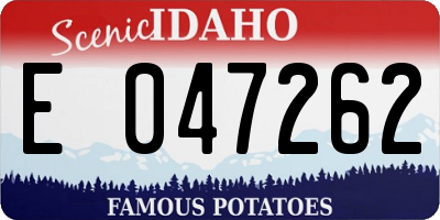 ID license plate E047262