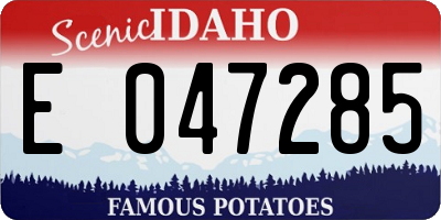 ID license plate E047285