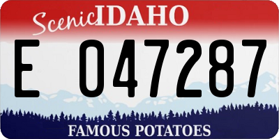 ID license plate E047287
