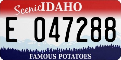 ID license plate E047288