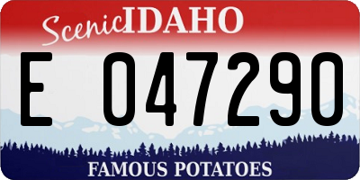 ID license plate E047290