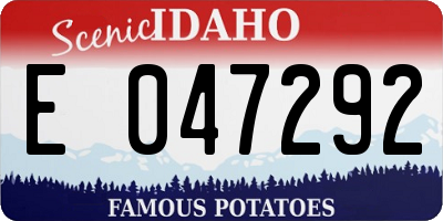 ID license plate E047292