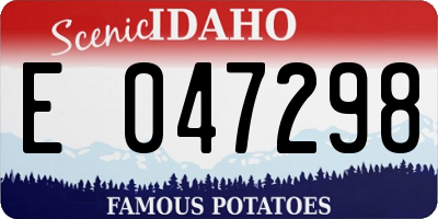 ID license plate E047298