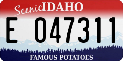 ID license plate E047311