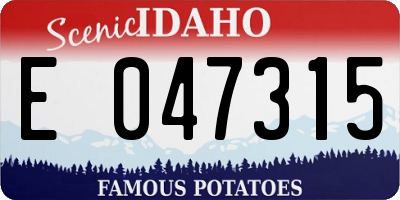 ID license plate E047315