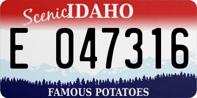 ID license plate E047316