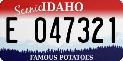 ID license plate E047321