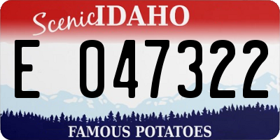 ID license plate E047322