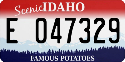 ID license plate E047329