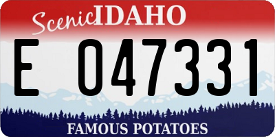 ID license plate E047331