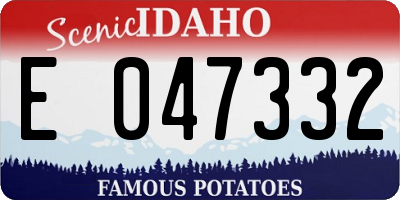 ID license plate E047332
