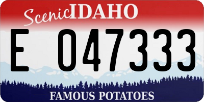 ID license plate E047333