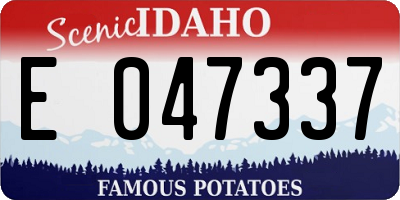 ID license plate E047337