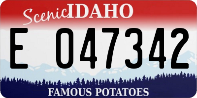 ID license plate E047342