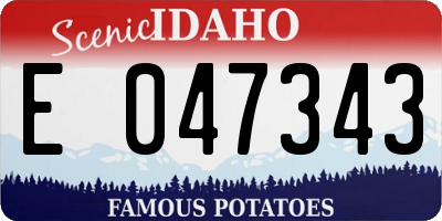 ID license plate E047343