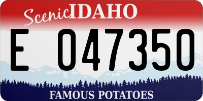 ID license plate E047350
