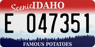 ID license plate E047351