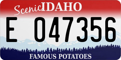 ID license plate E047356
