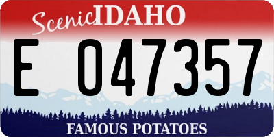 ID license plate E047357