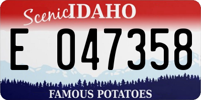 ID license plate E047358