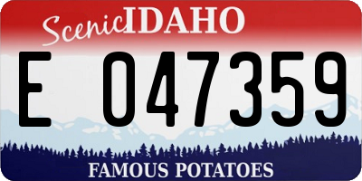 ID license plate E047359