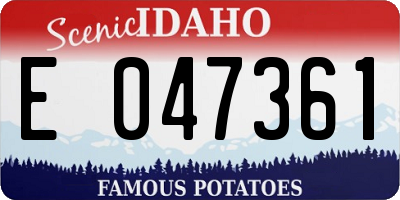 ID license plate E047361